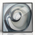 Minimalist Abstract Wall Art – Swirling Black, Beige & Gray Canvas
