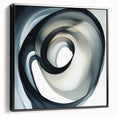 Minimalist Abstract Wall Art – Swirling Black, Beige & Gray Canvas