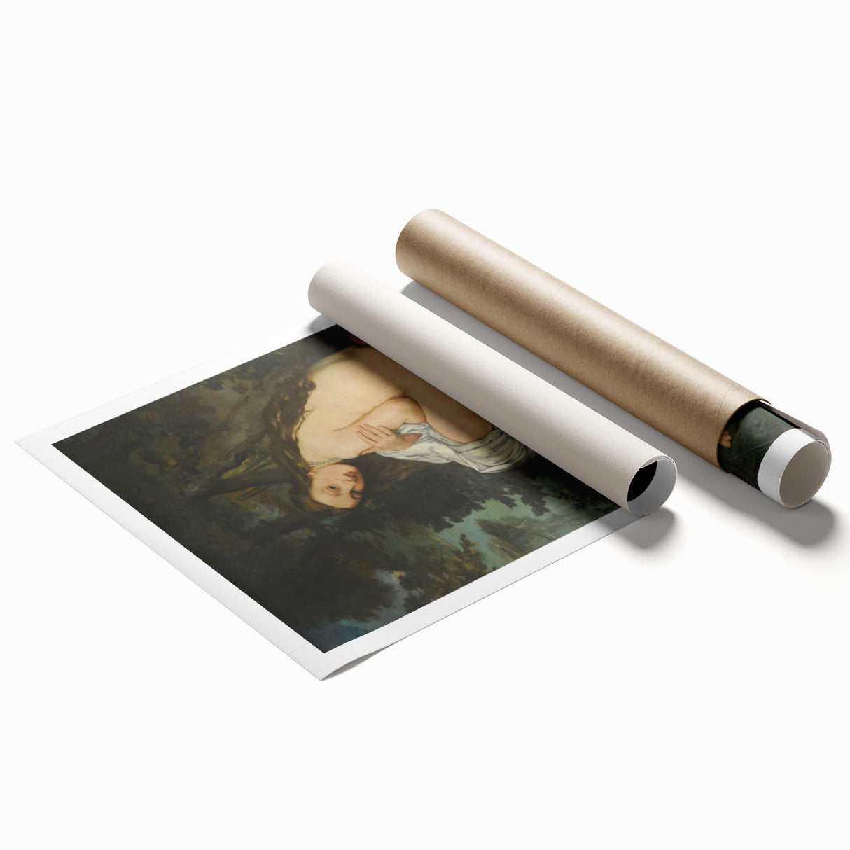 Impressionist Nude Wall Art - La Nymphe Surprise by Manet, Elegant Print