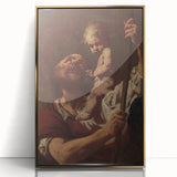 Romanticism Art: Saint Christopher with Christ - Classic Romantic Painting