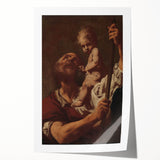 Romanticism Art: Saint Christopher with Christ - Classic Romantic Painting