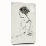 Abstract figurative acrylic art piece displayed in a glass frame, showcasing vibrant colors and intricate pin details against a neutral backdrop, perfect for modern decor.