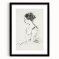 Abstract figurative black frame with a mat, showcasing an intricate design, ideal for modern decor. Perfect for adding a touch of sophistication to any room.
