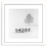Abstract landscape artwork framed in a sleek white mat, showcasing vibrant colors and unique textures, ideal for modern home decor or art enthusiasts.