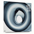 Minimalist Abstract Wall Art – Black & Gray Spiral Modern Canvas