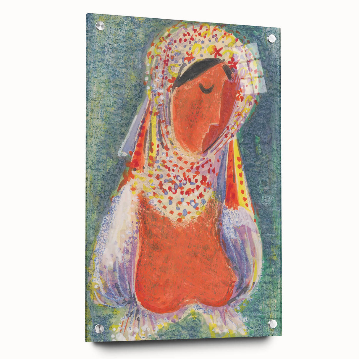 Modern Wall Art - Vibrant Abstract Folk Costume Print for Unique Decor