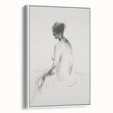 Abstract figurative framed canvas artwork showcasing a dynamic design in white, highlighting textured elements and sleek modern aesthetics, perfect for contemporary decor.