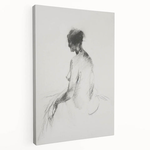 Abstract figurative stretched canvas artwork showcasing vibrant colors and dynamic shapes, viewed from the side, ideal for modern home decor and artistic expression.