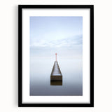 Abstract landscape artwork framed in a sleek black frame, featuring a serene blend of earthy tones and soft textures, ideal for modern home decor.
