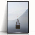 Abstract landscape artwork in a black frame, showcasing vibrant colors and fluid shapes, perfect for modern home decor. Ideal for adding a contemporary touch to living spaces.