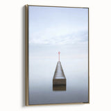 Framed abstract landscape canvas artwork showcasing golden hues and textured detailing, ideal for modern home decor. Side view highlights elegant frame design.
