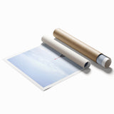 Abstract landscape rolled print showcasing vibrant colors and fluid shapes, perfect for modern home decor. Packaged in a protective cardboard tube.