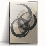 Framed abstract minimalist wall art showcasing a silver-acrylic design, perfect for modern home decor. The clean lines and geometric shapes create an elegant focal point, ideal for stylish interiors.