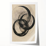 Abstract minimalist wall art print showcasing soft pastel colors and geometric shapes, rolled and ready for framing, ideal for modern home decor accents.