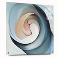 Colorful Abstract Wall Art – Swirling Peach, Aqua & Beige Canvas
