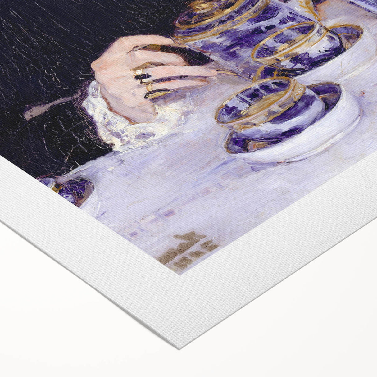Impressionist Portrait - Lady at the Tea Table by Cassatt, Elegant Wall Art