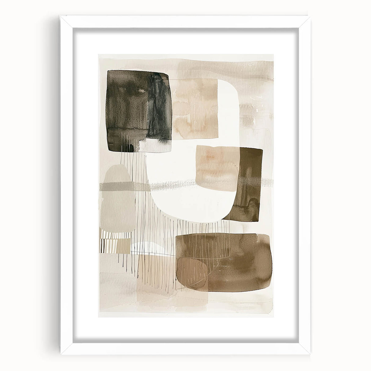 Contemporary Dining Art Pieces - Neutral Abstract Canvas