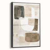 Contemporary Dining Art Pieces - Neutral Abstract Canvas