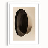 Abstract minimalist wall art framed in white, showcasing soft geometric shapes and muted colors, ideal for modern home decor and aesthetic enhancement.