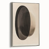 Abstract minimalist wall art framed in silver, showcasing a sleek design with soft curves and a neutral color palette, perfect for modern decor.