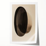 Abstract minimalist wall art print featuring soft pastel colors and geometric shapes, elegantly rolled and packaged in a protective cardboard tube for easy display.