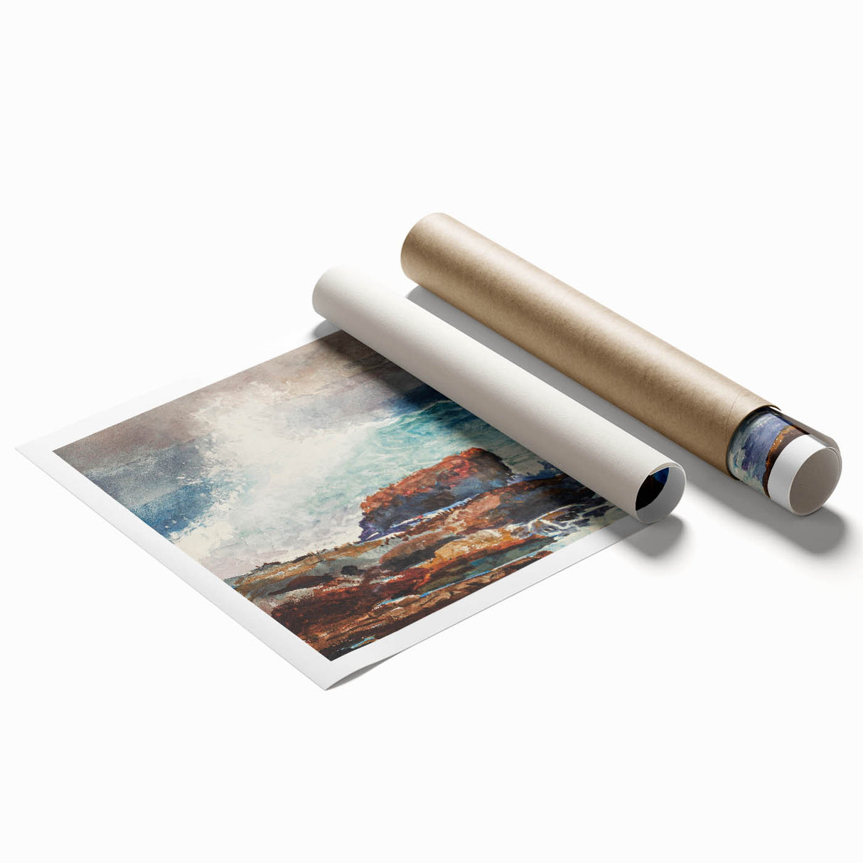 Incoming Tide, Scarboro Realism Art Print - Coastal Wave Canvas Decor