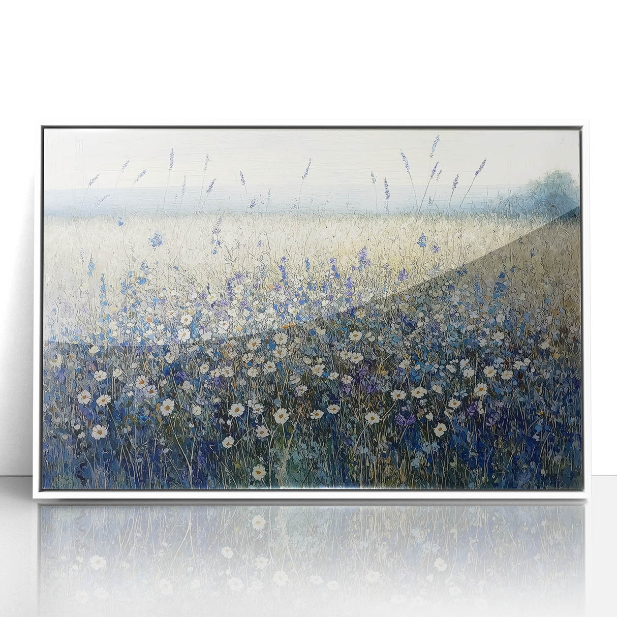 Framed Dining Room Prints - Tranquil Floral Landscape Art