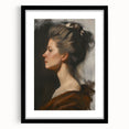 Abstract figurative art frame with a black mat, showcasing a modern design in a front view, ideal for contemporary home decor. Perfect for adding a chic touch to living spaces.