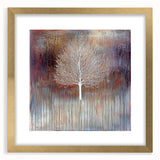 Abstract floral frame design featuring vibrant colors and intricate patterns, elegantly matted in gold, ideal for modern home decor and art enthusiasts.