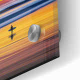 Abstract landscape artwork on acrylic glass, showcasing vibrant colors and intricate textures, ideal for modern home decor. Perfect for enhancing interior spaces with artistic flair.
