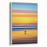 Framed abstract landscape canvas artwork showcasing soft earth tones and textured brush strokes, elegantly displayed in a white frame, enhancing modern home decor.