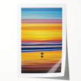 Abstract landscape rolled print showcasing vibrant colors and fluid shapes, ideal for modern home decor. Packaged securely in a sturdy cardboard tube for protection during shipping.