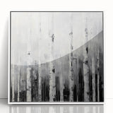 Modern Abstract Wall Art – Monochrome Birch Tree Forest Canvas