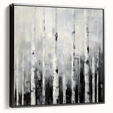 Modern Abstract Wall Art – Monochrome Birch Tree Forest Canvas