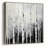 Modern Abstract Wall Art – Monochrome Birch Tree Forest Canvas