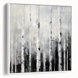 Modern Abstract Wall Art – Monochrome Birch Tree Forest Canvas