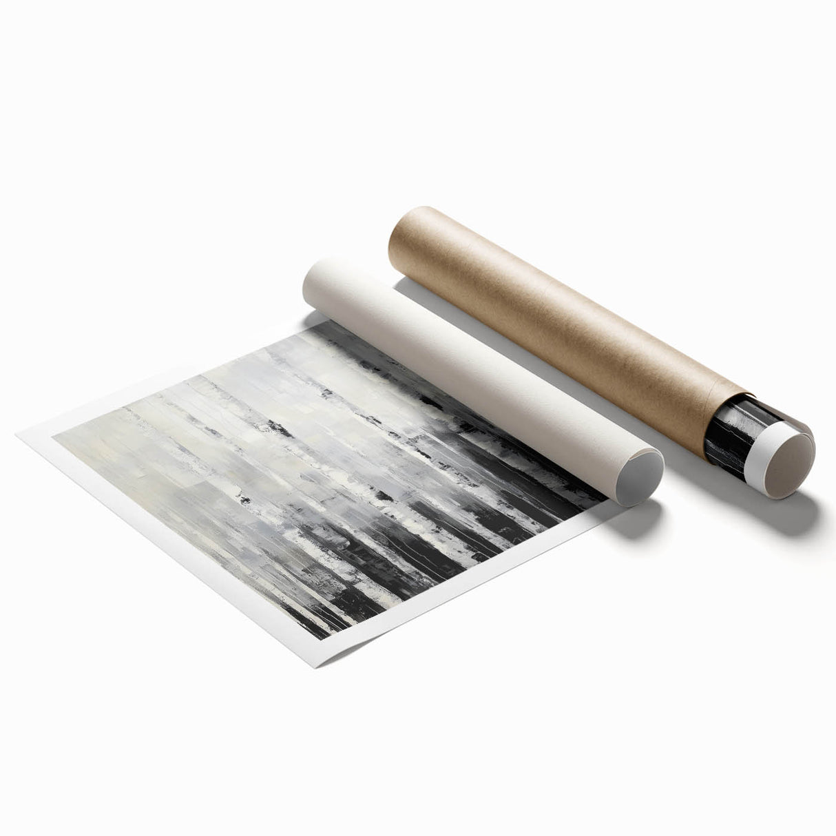 Modern Abstract Wall Art – Monochrome Birch Tree Forest Canvas