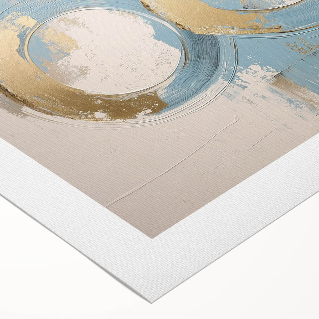 Modern Abstract Living Room Wall Art – Gold & Blue Canvas Print