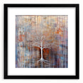 Abstract floral frame artwork in a black mat, showcasing vibrant colors and intricate designs, ideal for modern home decor and wall art displays.