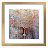 Abstract floral frame artwork featuring intricate gold details, set against a soft mat background, ideal for home decor enhancement and stylish interior design accents.