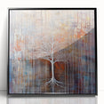 Abstract floral art piece in a sleek black frame, showcasing vibrant colors and intricate patterns, perfect for modern home decor and wall enhancement.