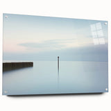 Abstract landscape artwork displayed in acrylic glass, showcasing vibrant colors and intricate details, mounted with stylish pins for a modern aesthetic. Perfect for contemporary home decor.