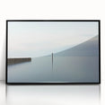 Framed abstract landscape acrylic artwork in black, showcasing vibrant hues and dynamic shapes, ideal for modern home decor to enhance interior aesthetics.