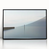 Framed abstract landscape acrylic artwork in black, showcasing vibrant hues and dynamic shapes, ideal for modern home decor to enhance interior aesthetics.