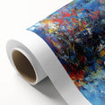 Colorful Abstract Wall Art – Bold Royal Blue, Red & Yellow Canvas