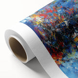 Colorful Abstract Wall Art – Bold Royal Blue, Red & Yellow Canvas