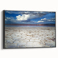 Framed abstract landscape canvas art showcasing vibrant colors and bold brushstrokes, presented in a sleek black frame, ideal for modern home decor.