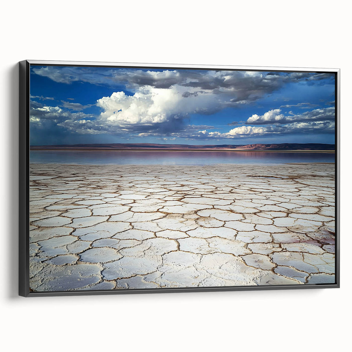 Framed abstract landscape canvas art showcasing vibrant colors and bold brushstrokes, presented in a sleek black frame, ideal for modern home decor.