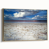 Framed abstract landscape canvas artwork in gold frame, showcasing vibrant colors and textures, ideal for modern home decor and interior design enhancement.