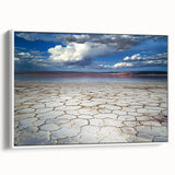 Framed abstract landscape canvas art in a white frame, showcasing vibrant colors and dynamic shapes, perfect for modern home decor accents.